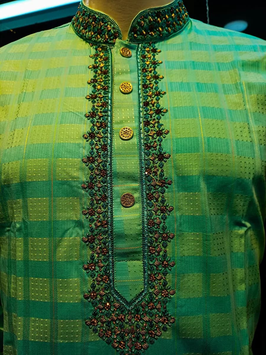 Handloom Cotton Panjabi — Off White — image 1